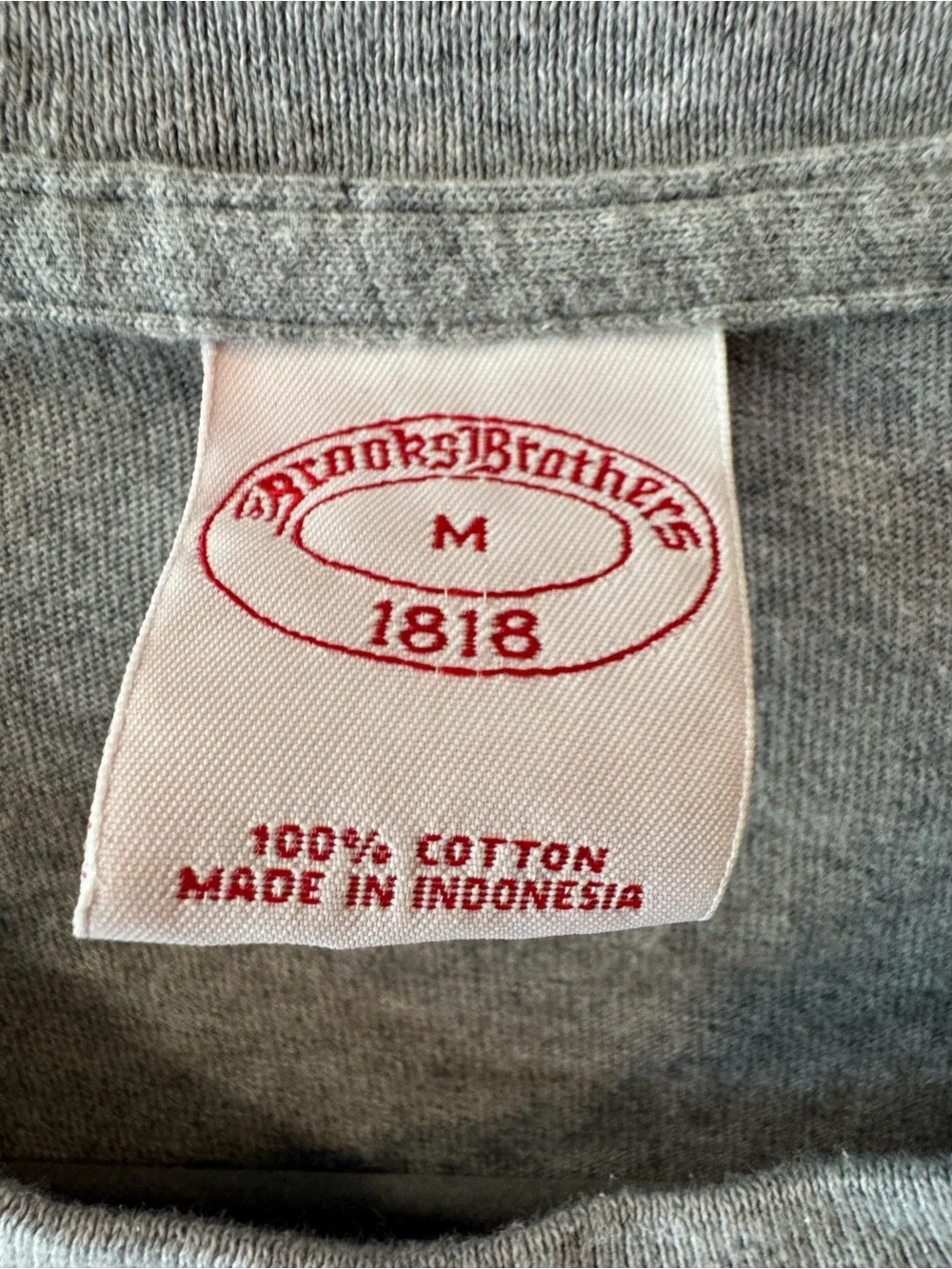 Brooks Brothers Golden Fleece Gray Cotton T-Shirt - Men’s Size M (175/100B)